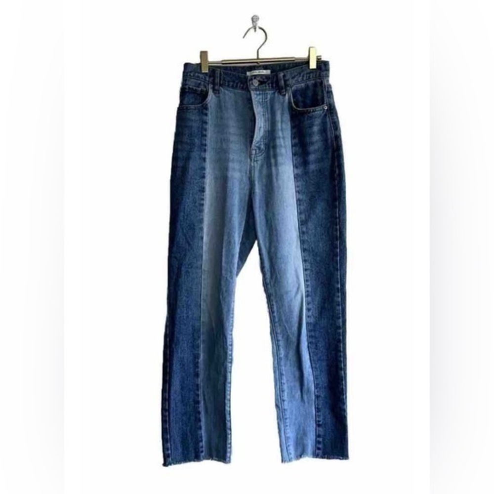 Pacsun Two Tone High Rise Straight Denim Jeans Button Fly Sz.28
